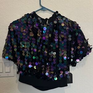 Forever 21 Iridescent Sequin Crop Top